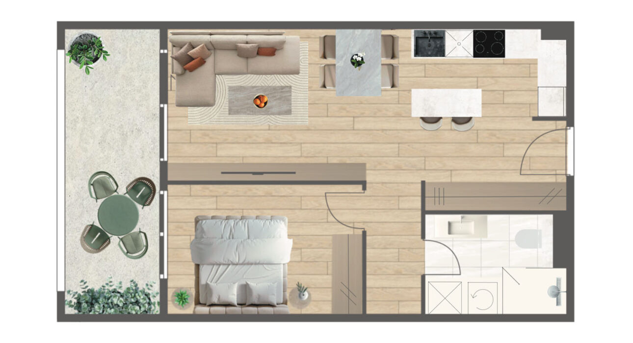 Novogradnja Tresnjevka Zagorska 2A stanovi i apartman projekt LATERRA Stan E1 Dvosoban