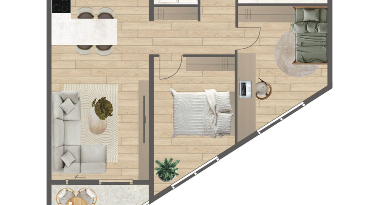 Novogradnja Tresnjevka Zagorska 2A stanovi i apartman projekt LATERRA Apartman APK1 Trosoban