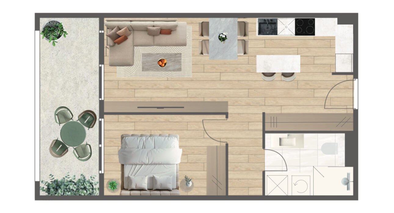 Novogradnja Tresnjevka Zagorska 2A stanovi i apartman projekt LATERRA Stan E4 Dvosoban