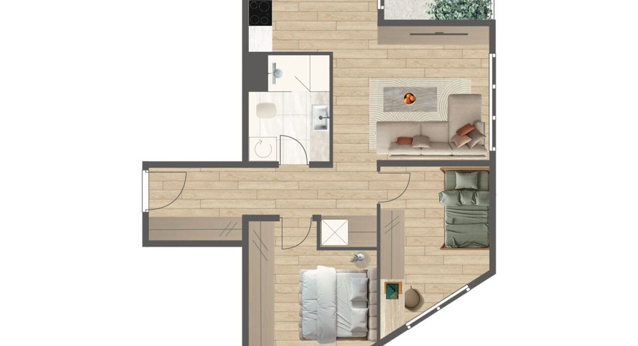 Novogradnja Tresnjevka Zagorska 2A stanovi i apartman projekt LATERRA Apartman J4 Trosoban