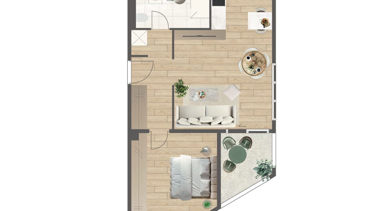 Novogradnja Tresnjevka Zagorska 2A stanovi i apartman projekt LATERRA Stan A2 Dvosoban