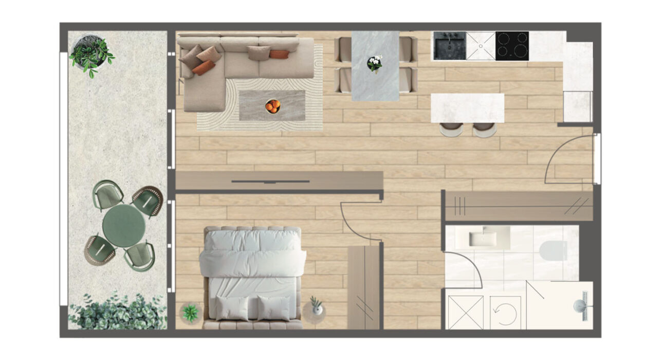 Novogradnja Tresnjevka Zagorska 2A stanovi i apartman projekt LATERRA Stan E2 Dvosoban