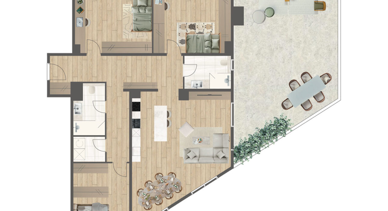 Novogradnja Tresnjevka Zagorska 2A stanovi i apartman projekt LATERRA Stan F7 Četverosoban