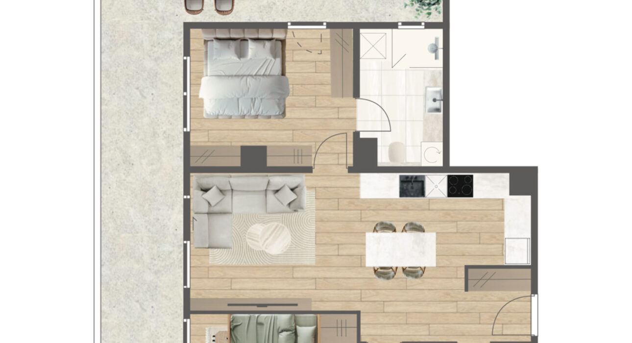 Novogradnja Tresnjevka Zagorska 2A stanovi i apartman projekt LATERRA Stan C7 Trosoban