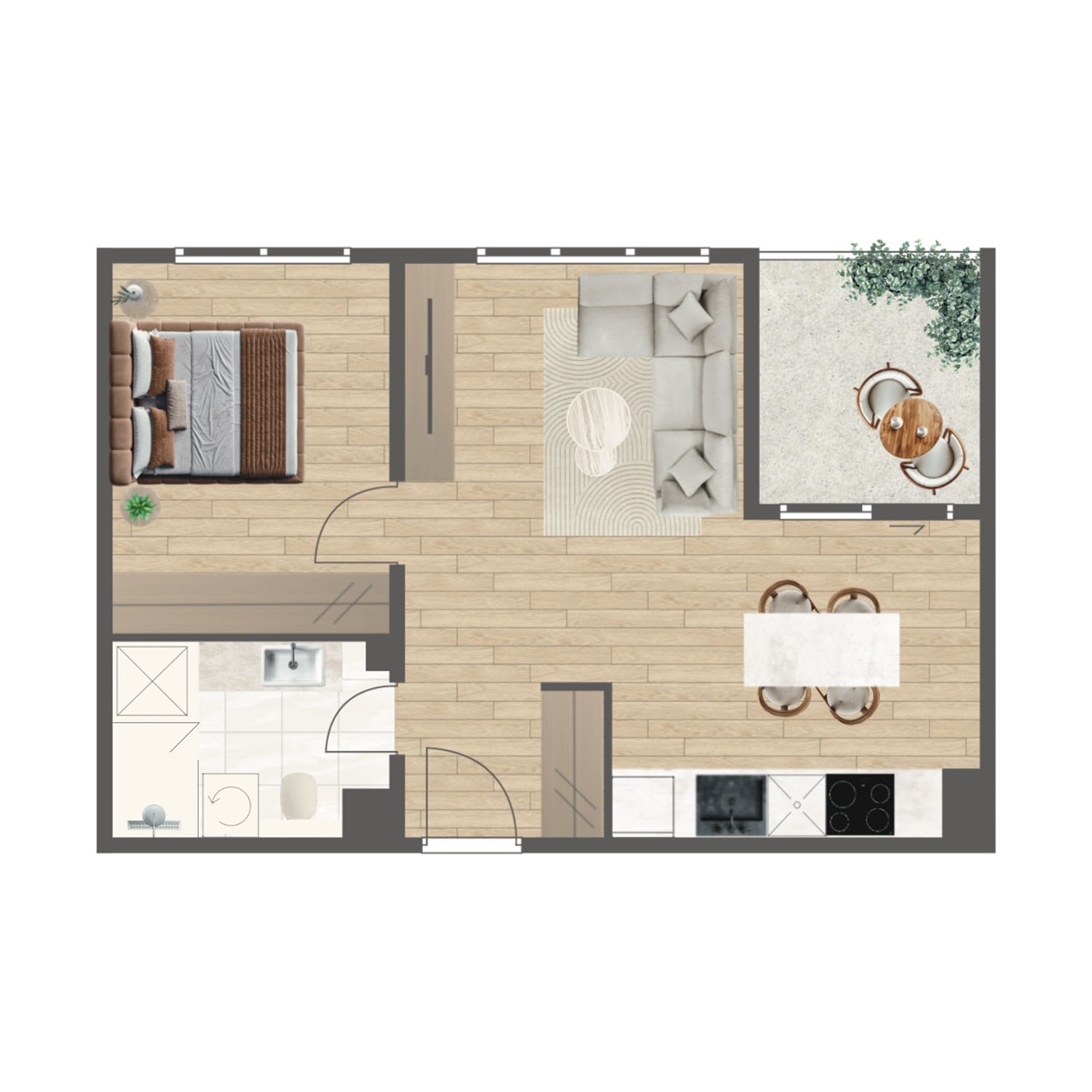 Novogradnja Tresnjevka Zagorska 2A stanovi i apartman projekt LATERRA Apartman H6 Dvosoban