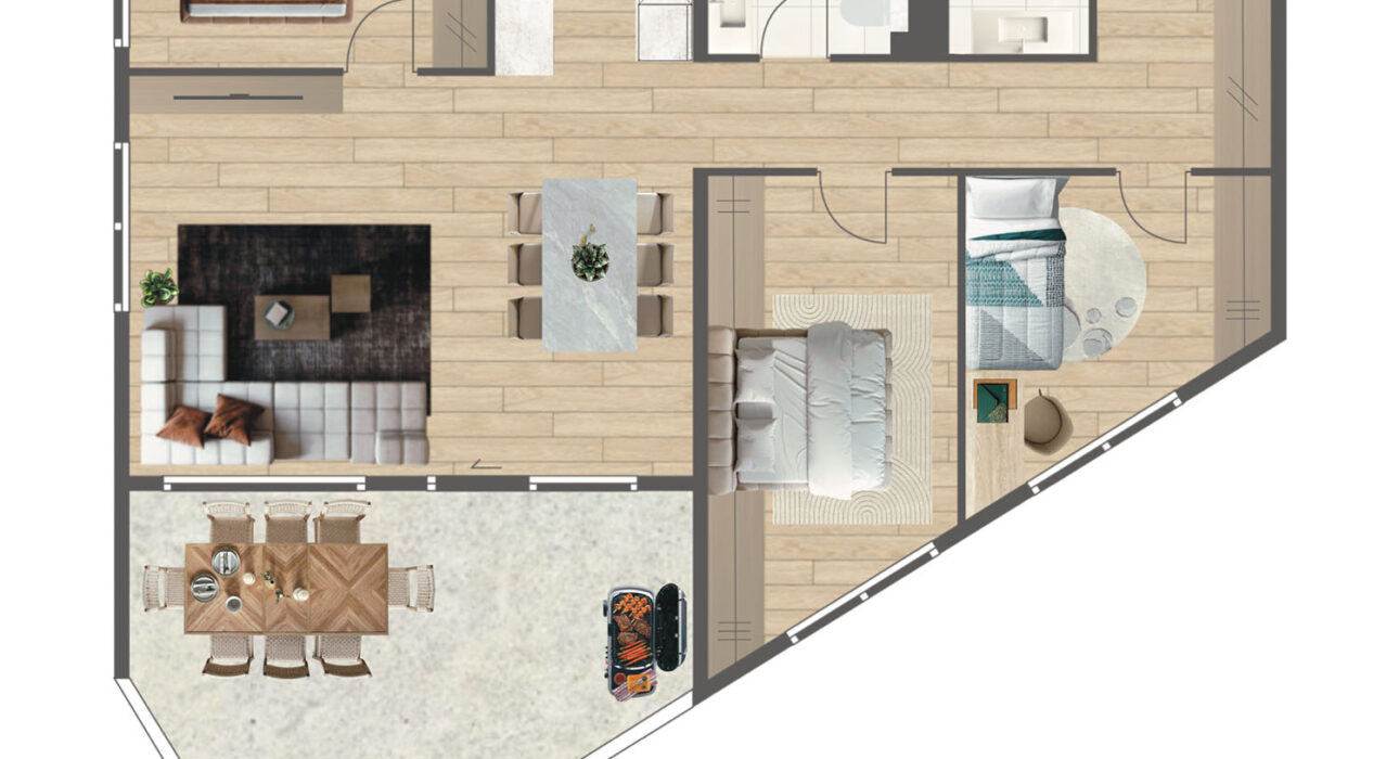 Novogradnja Tresnjevka Zagorska 2A stanovi i apartman projekt LATERRA Stan B3 Četverosoban