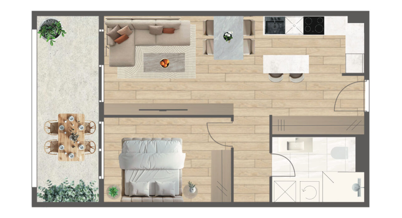 Novogradnja Tresnjevka Zagorska 2A stanovi i apartman projekt LATERRA Stan D3 Dvosoban
