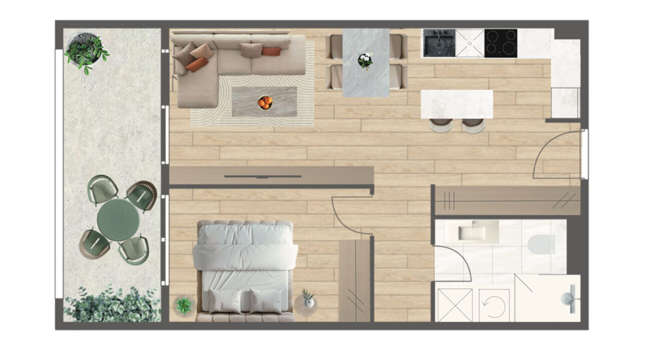 Novogradnja Tresnjevka Zagorska 2A stanovi i apartman projekt LATERRA Stan E3 Dvosoban