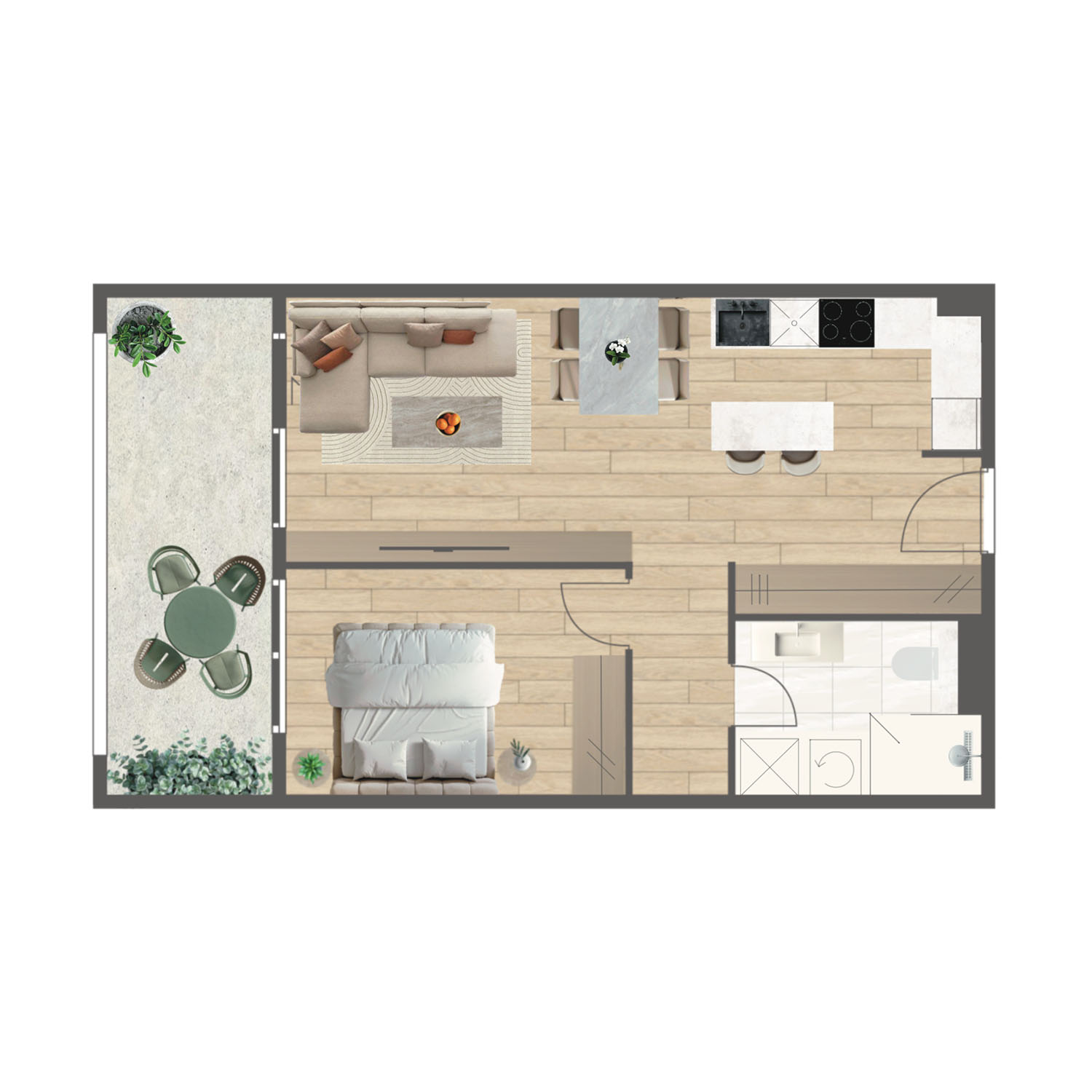 Novogradnja Tresnjevka Zagorska 2A stanovi i apartman projekt LATERRA Stan E3 Dvosoban