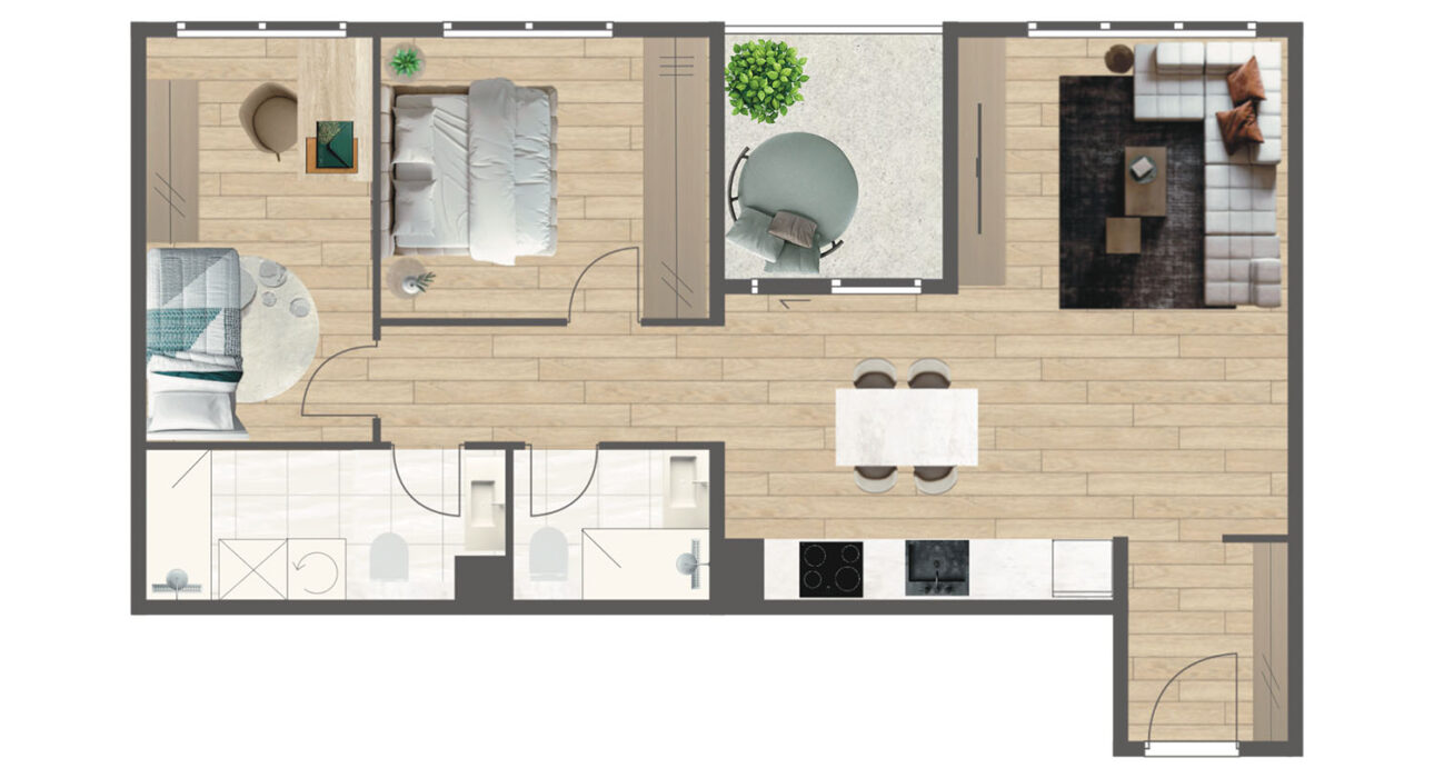 Novogradnja Tresnjevka Zagorska 2A stanovi i apartman projekt LATERRA Stan F3 Trosoban